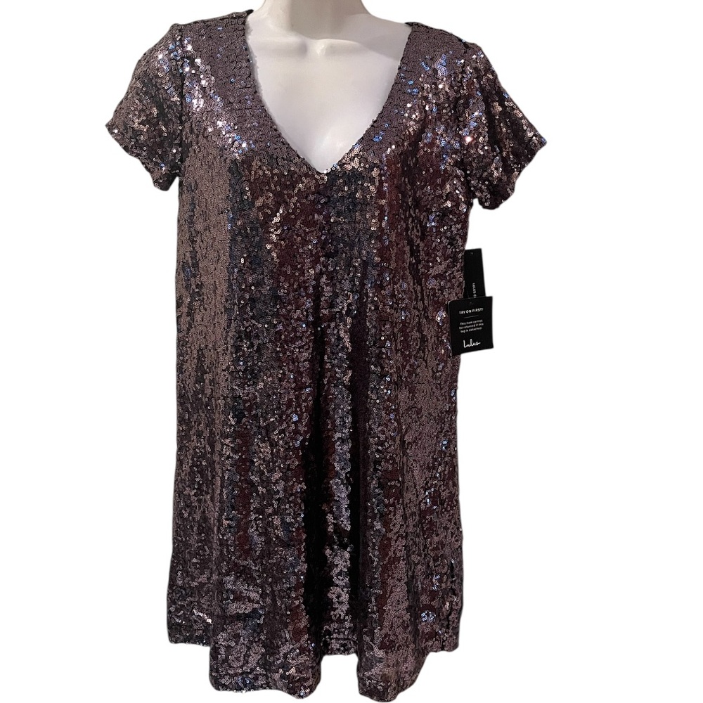 Lulus Light Up the Night Lavender Sequin Shift Dress S NWT - Picture 3 of 10